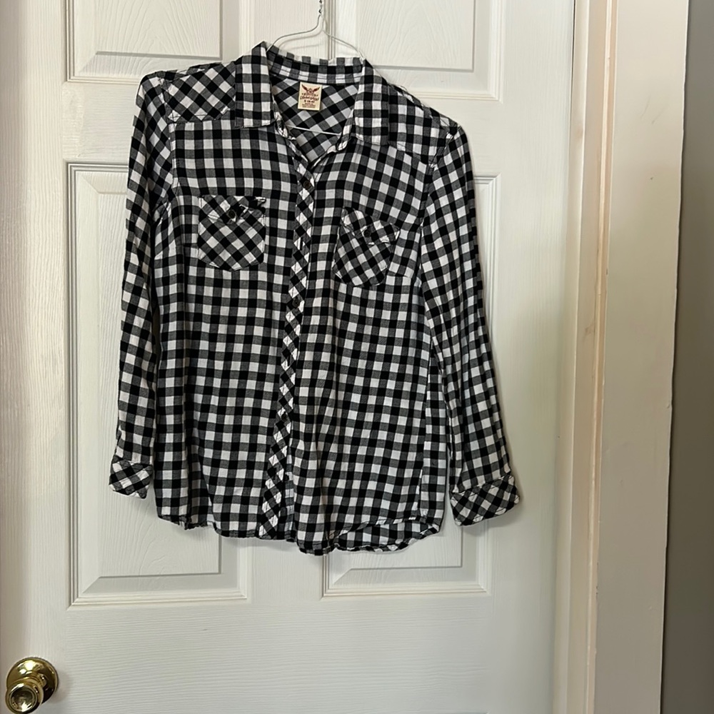 Black and white button down